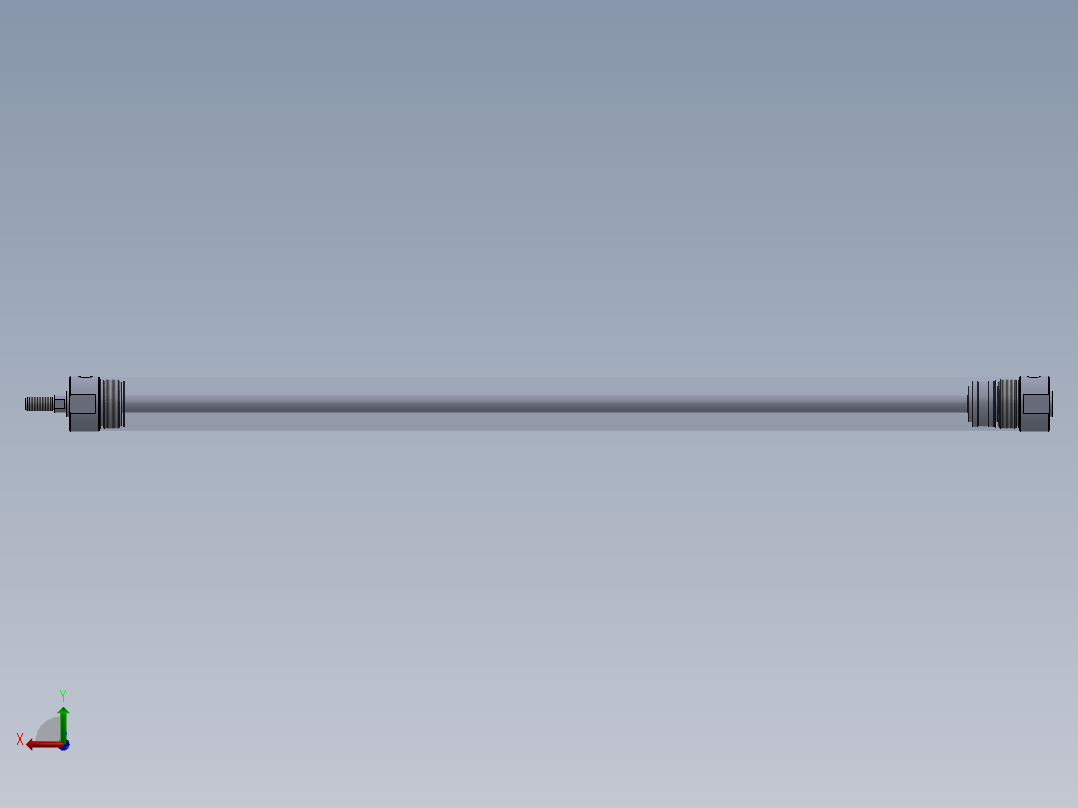 圆形气缸32x12x602毫米后视图