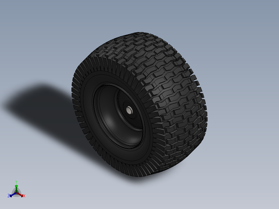 轮胎、车轮、轮毂(44)正等轴测图