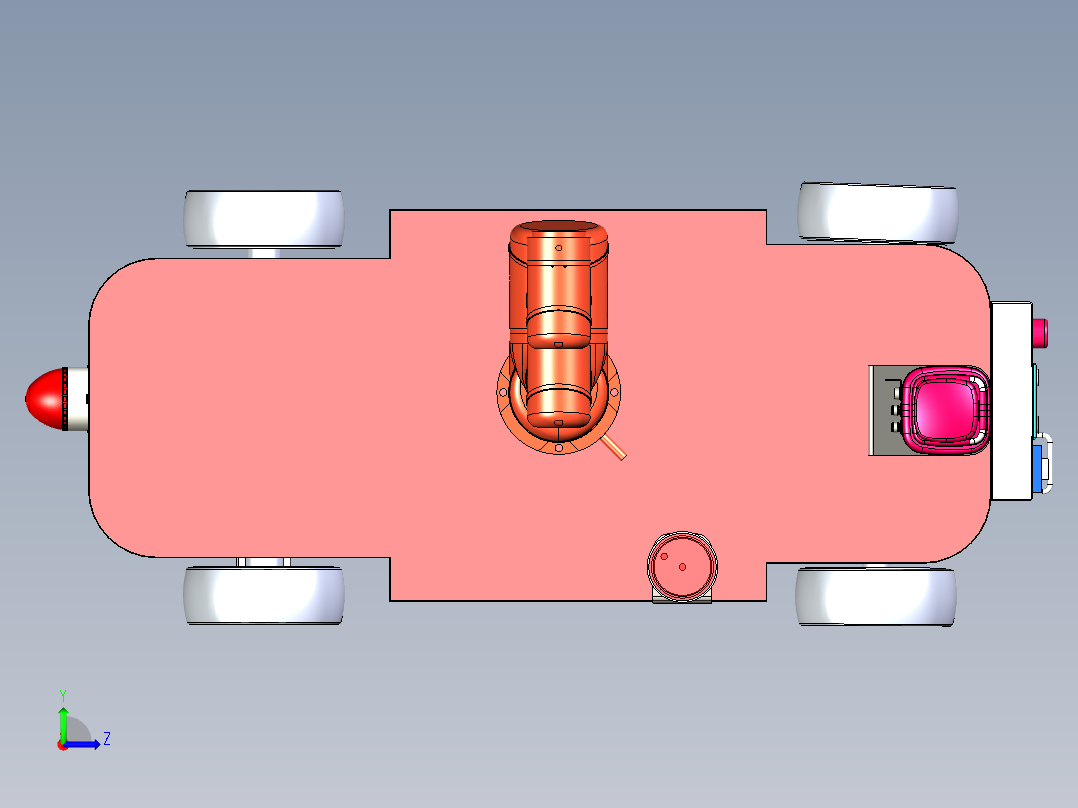 自主移动的遥控小车模型左视图