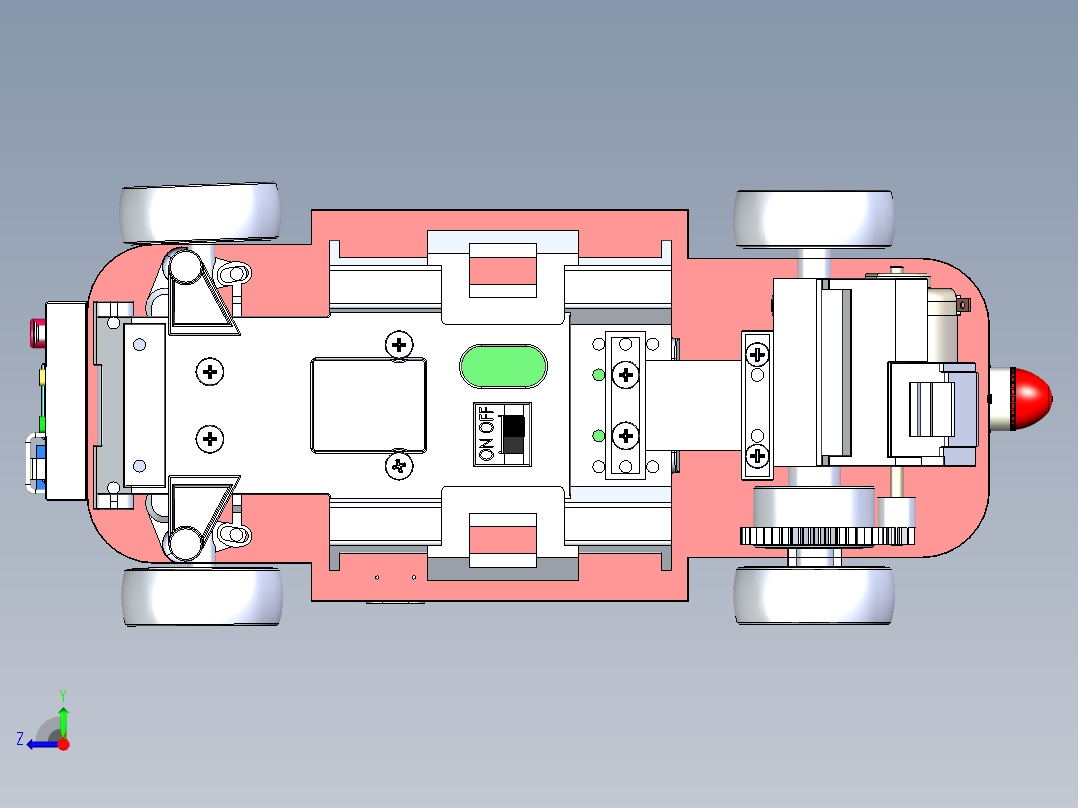 自主移动的遥控小车模型右视图