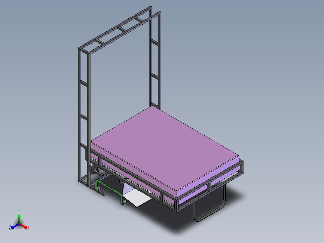 折叠床正等轴测图