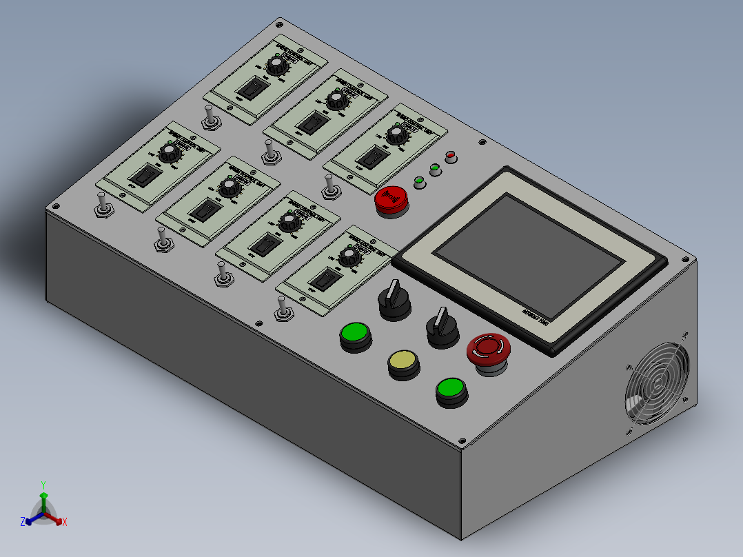 控制屏、屏幕(26)正等轴测图