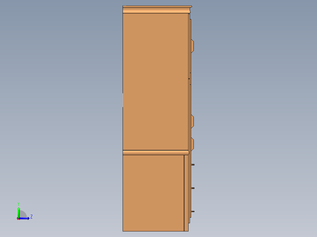 书桌，橱柜左视图