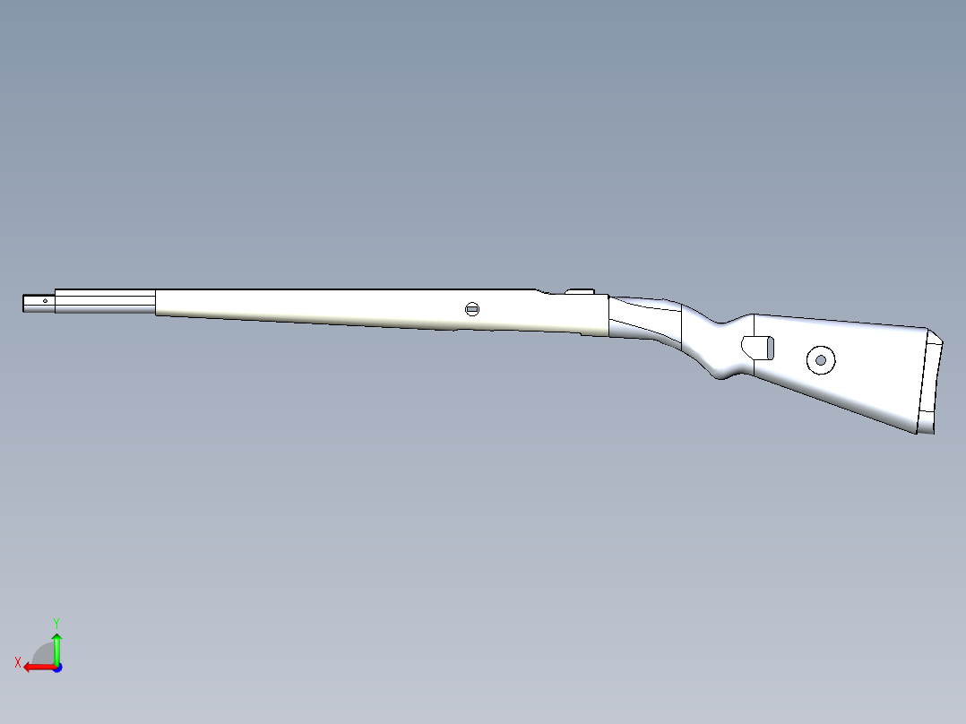 手枪左轮冲锋枪老式狙击步枪设计3D图纸Kar98k Stock SW IGS后视图