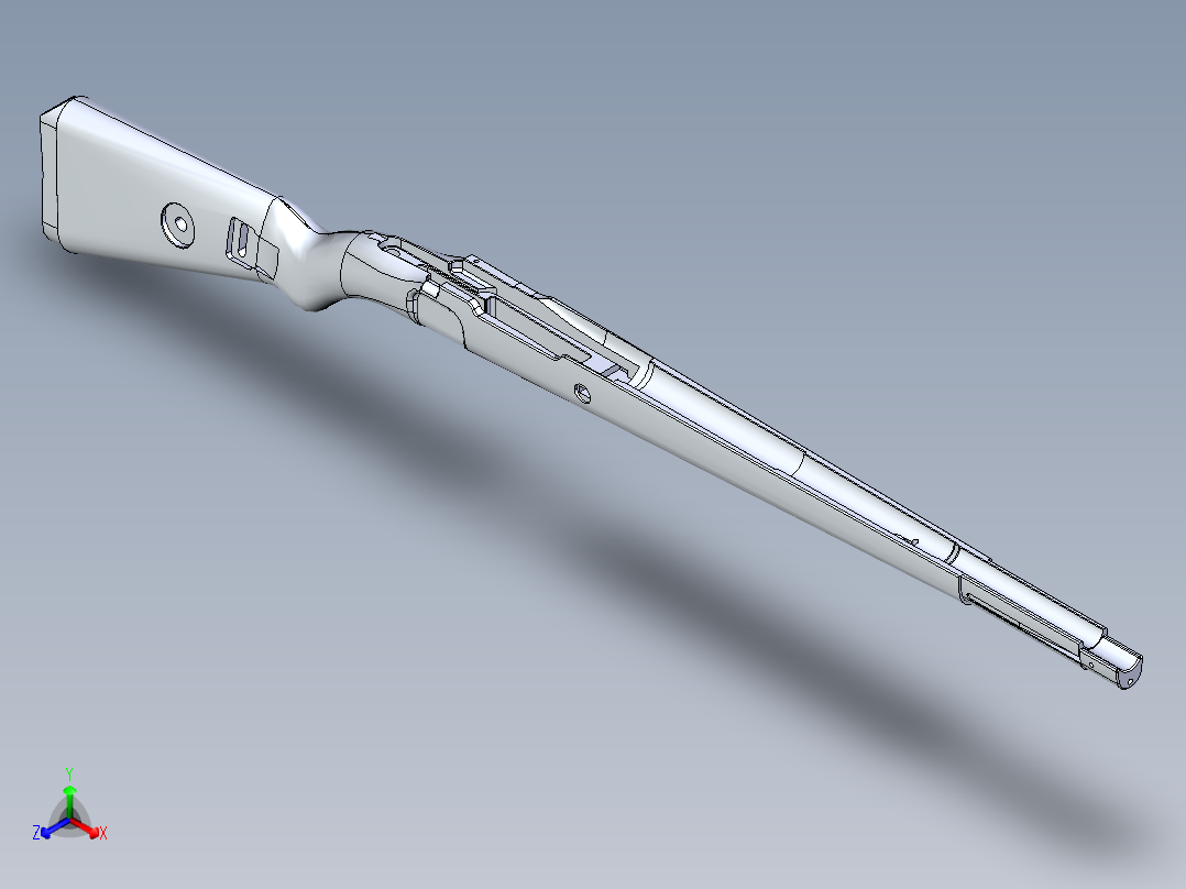 手枪左轮冲锋枪老式狙击步枪设计3D图纸Kar98k Stock SW IGS正等轴测图