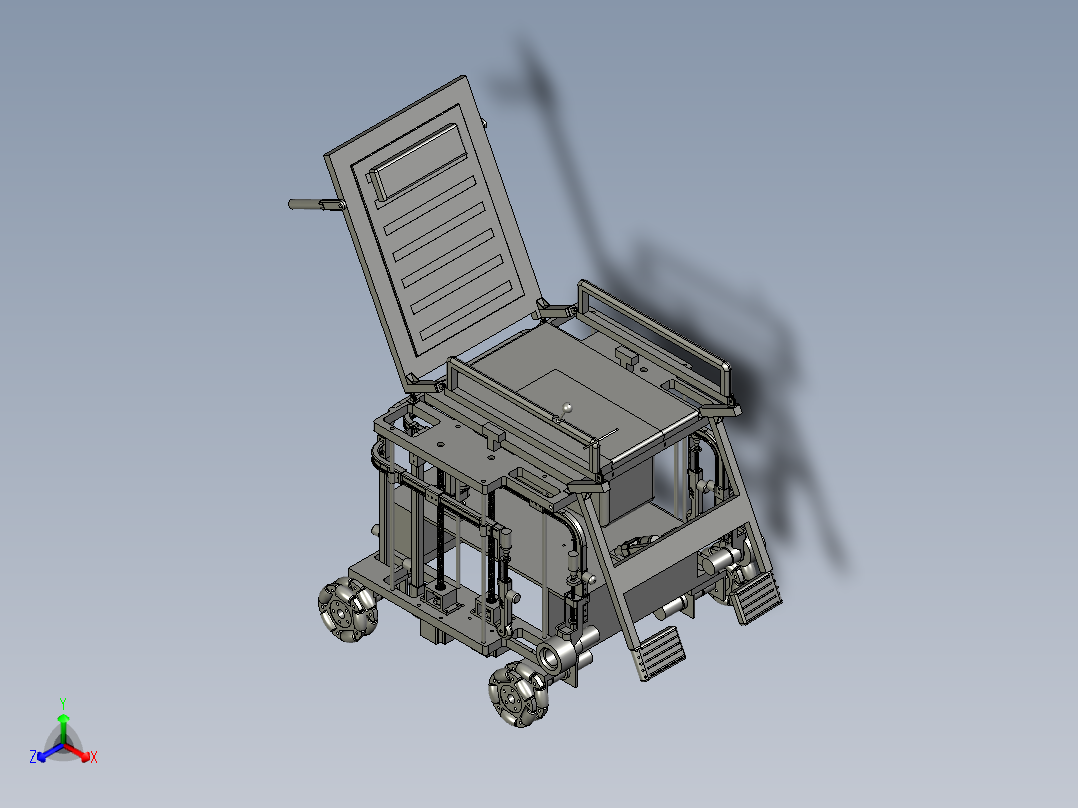 残疾人智能全自动轮椅车正等轴测图