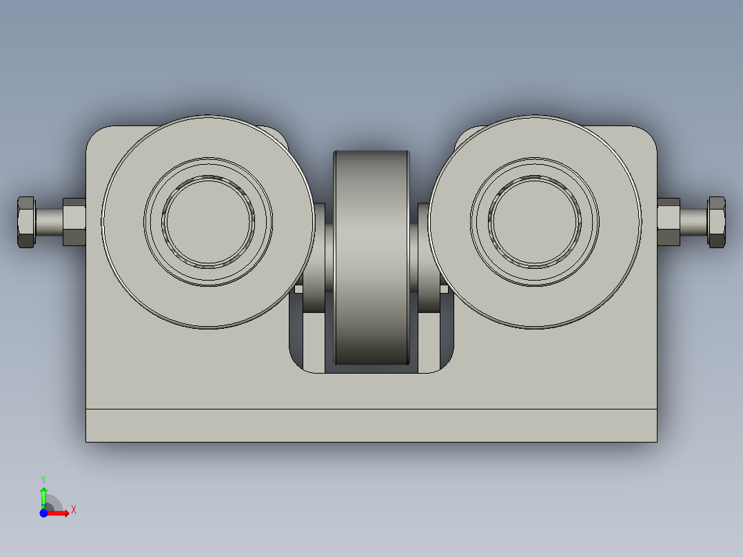 滚轮总成前视图