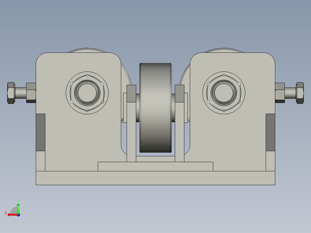 滚轮总成后视图