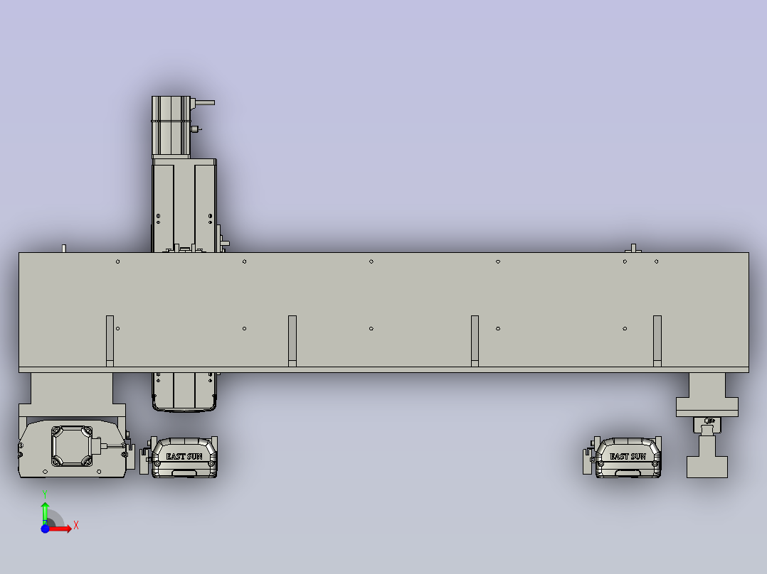 三轴龙门前视图