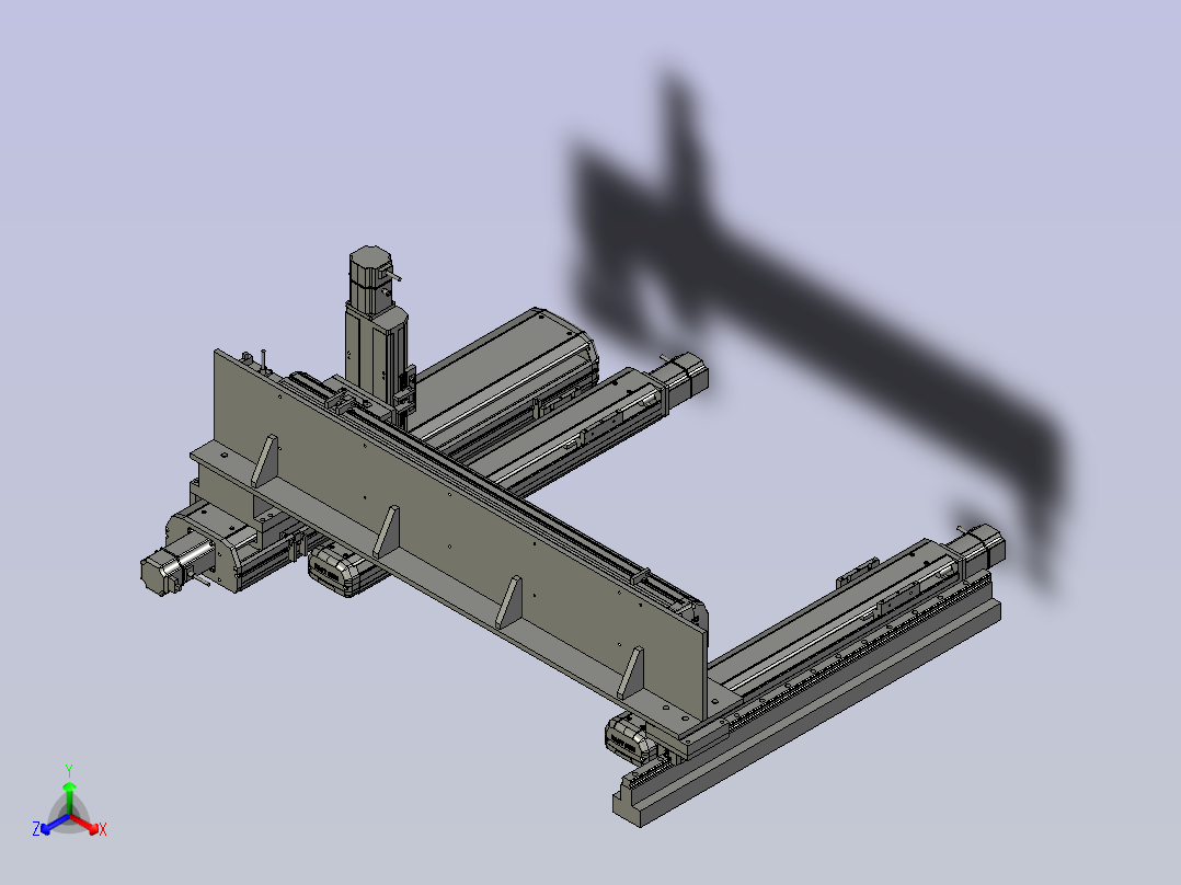 三轴龙门正等轴测图