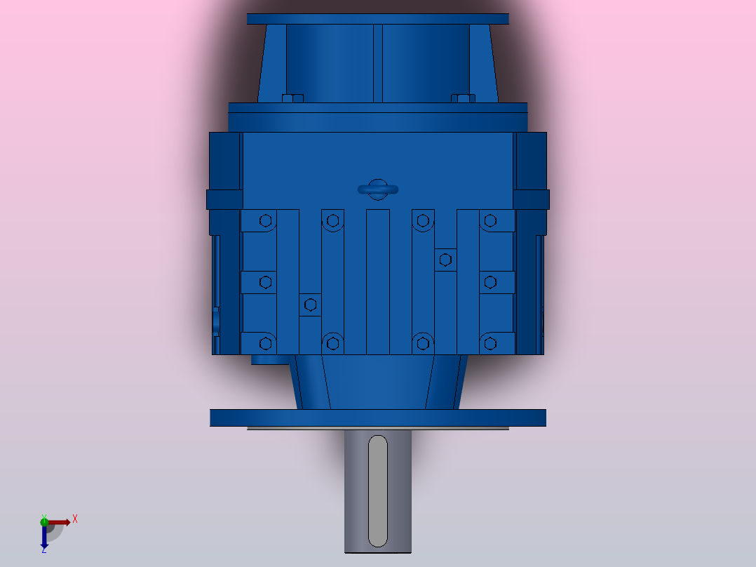 RF137ZP斜齿轮减速机RF137-7.59-M1-P180-Φ450俯视图