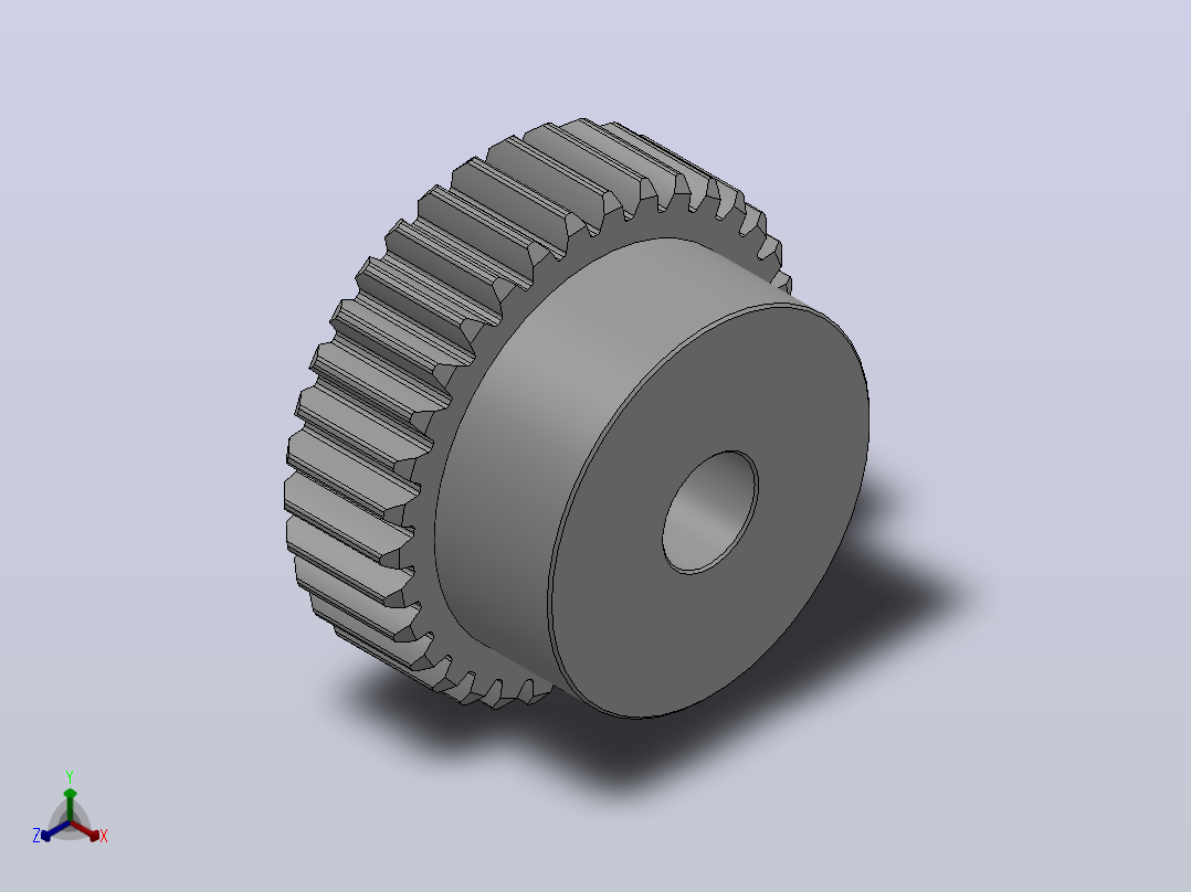 凸缘型模数1直齿轮压力角20°_GSCDC-1-34-10-dc8-A正等轴测图