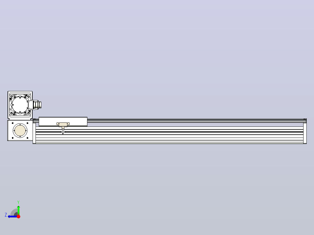 皮带直线轴半封闭可选导轨TPA-HNB-220D-176-L900-LU-C-P1K-N3右视图