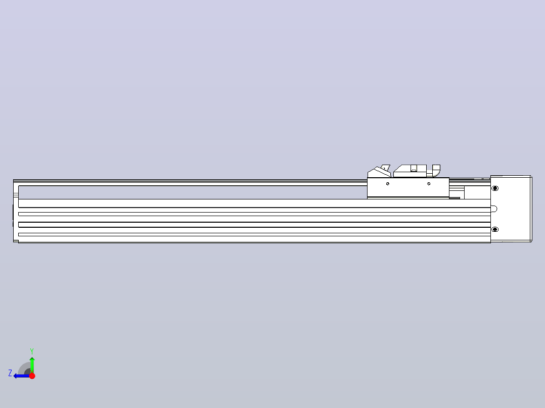 日规模组半封闭丝杆TPA-HNR-85D-1610C-L300-MR-Y-P20-N3右视图