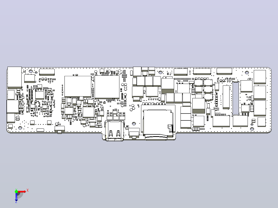 PCB模型俯视图