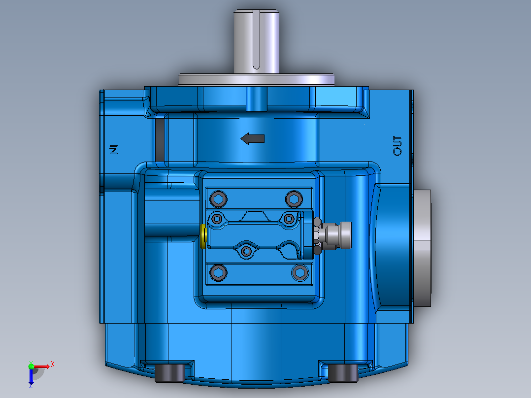 液压元件，电磁阀，泵，阀Continental Hydraulics-PVX-46or60or75B25-RF-P-5S17俯视图