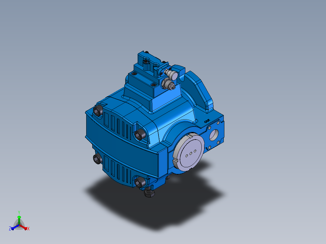 液压元件，电磁阀，泵，阀Continental Hydraulics-PVX-46or60or75B25-RF-P-5S17正等轴测图