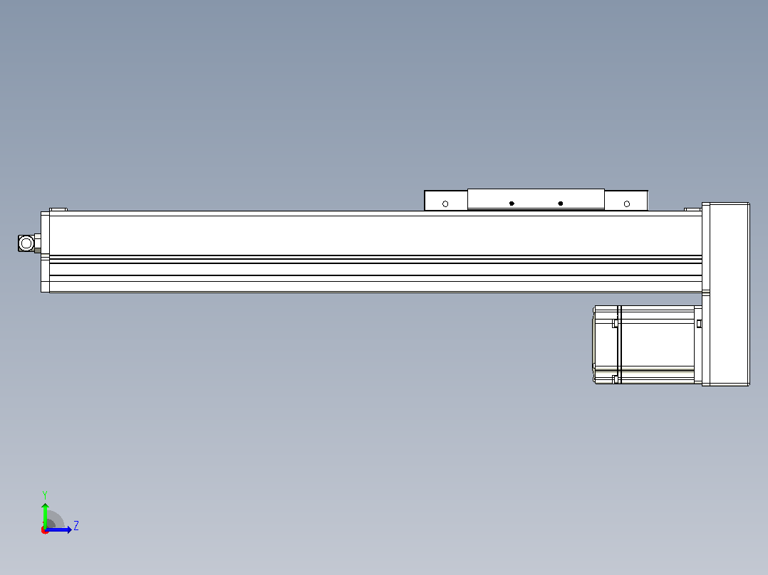 无尘螺杆滑台KCH17-BM（750W）KCH17-350-BM-750W-C4左视图