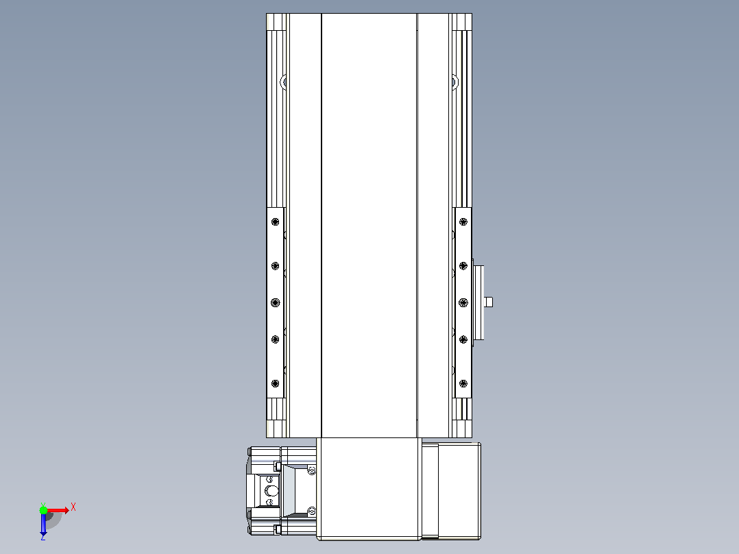 皮带直线轴半封闭可选导轨TPA-HNB-140D-120-L50-RP-C-P40-N3俯视图