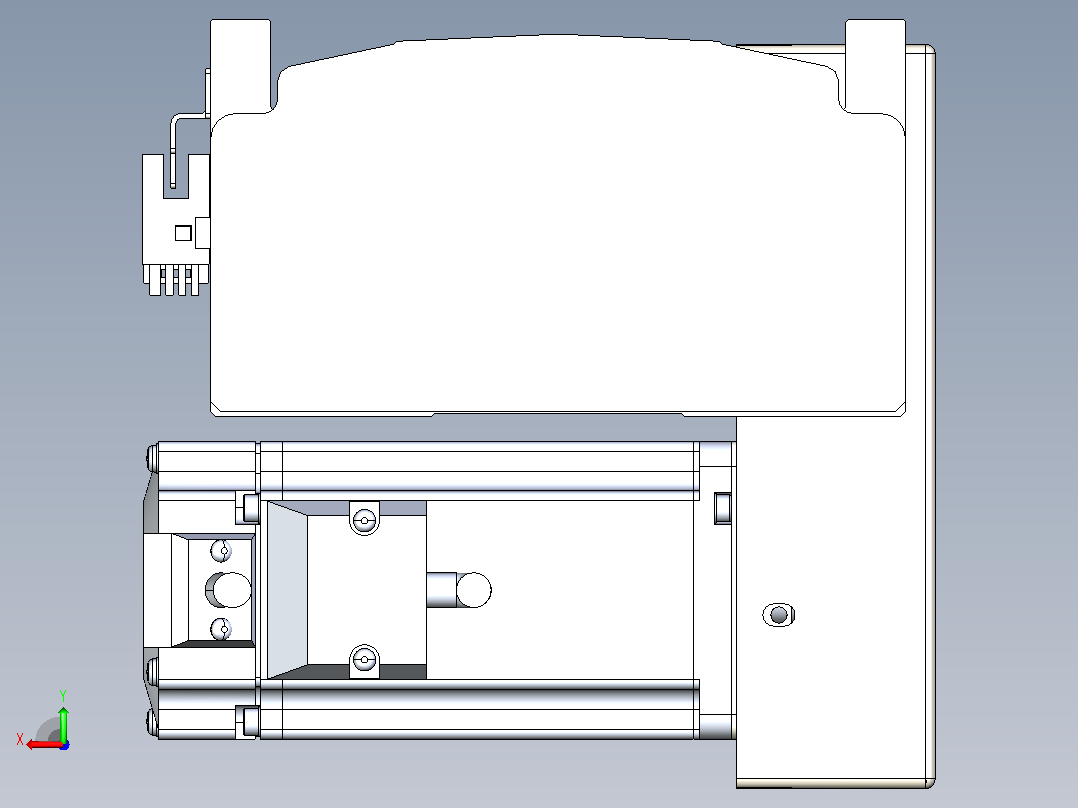 皮带直线轴半封闭可选导轨TPA-HNB-140D-120-L2050-LP-Y-P40-N3后视图