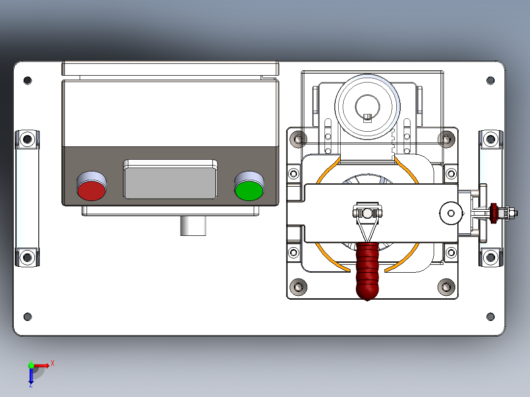 改变设备负载来测速的工装俯视图