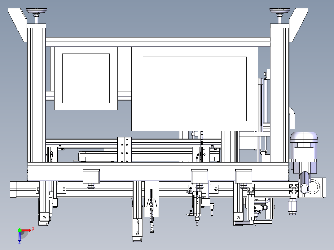 自动传送工作台俯视图