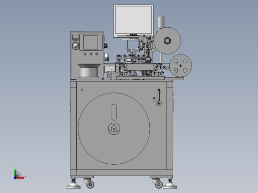 SMT热封压包装机编带机 3D图纸 机械设备非标自动化3D模型 模型前视缩略图