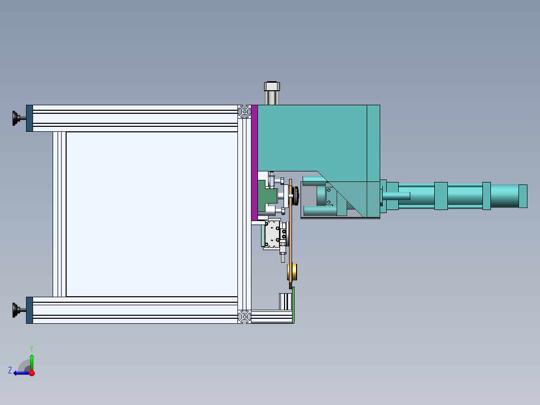 H829 增压缸式铆接工作台右视图