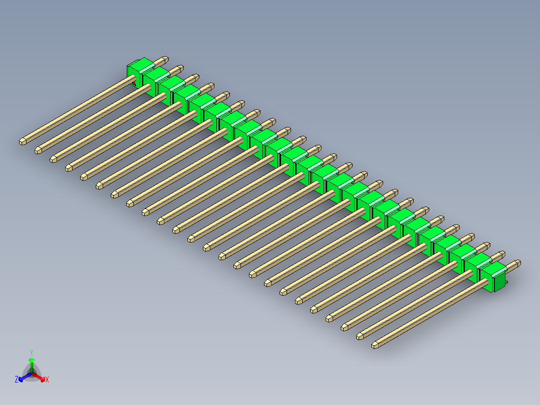 彩色公头100mil（2.54mm）系列-DS1021_green_1x24p_100mil_Type19_rev1.0主视图
