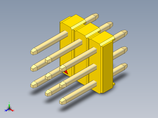 彩色公头100mil（2.54mm）系列-DS1021_yellow_3x03p_100mil_Type1_rev1.0
