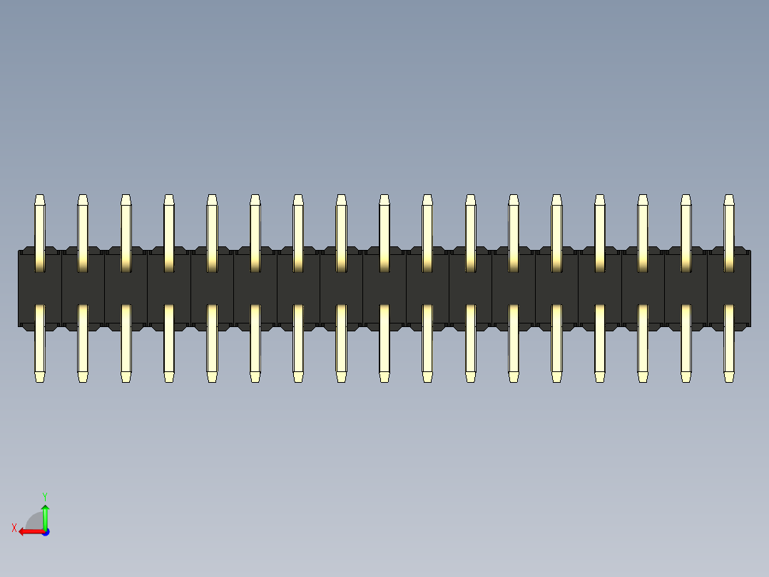 彩色公排针 100mil 2.54mm 系列-DS1022_black_34p_100mil_TypeSMT_rev1.0后视图