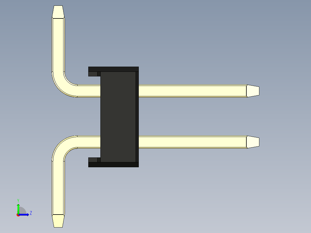 彩色公排针 100mil 2.54mm 系列-DS1022_black_34p_100mil_TypeSMT_rev1.0左视图