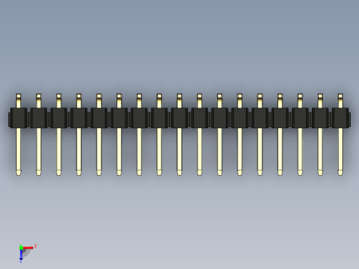 彩色公排针 100mil 2.54mm 系列-DS1022_black_34p_100mil_TypeSMT_rev1.0俯视缩略图