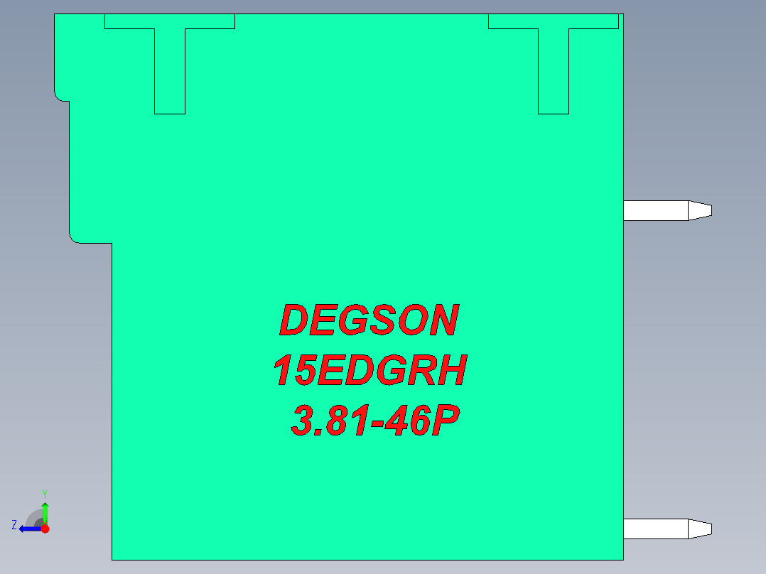 DEGSON 15EDG 系列 3.81mm 插拔式接线端子-15EDGRH-3.81-46P-14-00AH右视图