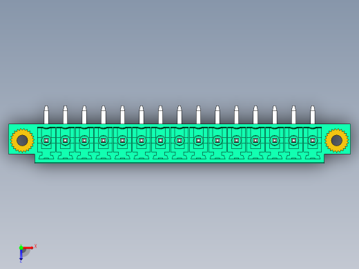 DEGSON 15EDG（公头） 3.5mm 螺钉锁紧，插拔式接线端子 FullPack-15EDGRM-3.5-15P-14-00AH俯视缩略图