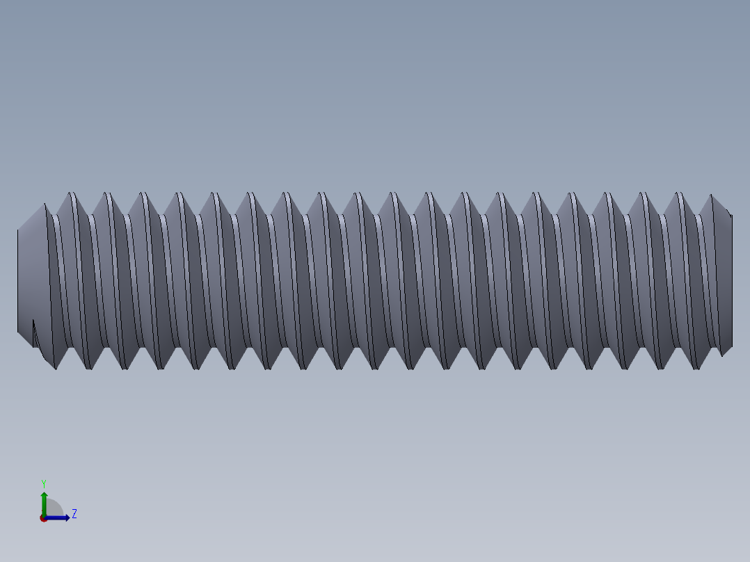 UNC 平头紧定螺钉-UNC SET SCREW 0.250 x1.000.SLDPRT左视图