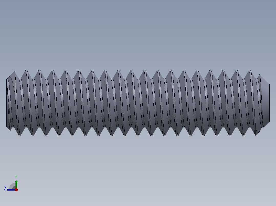 UNC 平头紧定螺钉-UNC SET SCREW 0.250 x1.000.SLDPRT右视图