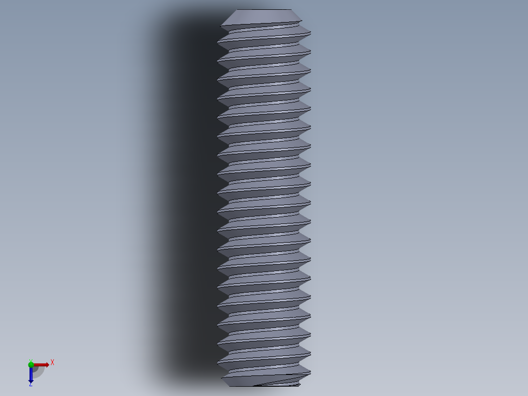 UNC 平头紧定螺钉-UNC SET SCREW 0.250 x1.000.SLDPRT俯视图