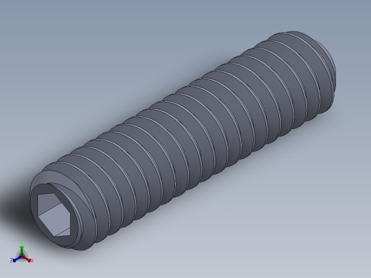 UNC 平头紧定螺钉-UNC SET SCREW 0.250 x1.000.SLDPRT正等轴测缩略图