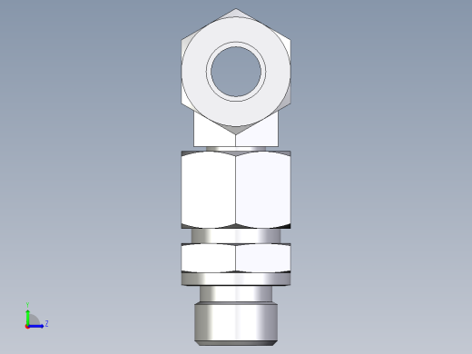 卡套式工业通用硬管接头EO_Assembled_adjustable_standpipe_branch_tee_EVT12LR71左视缩略图