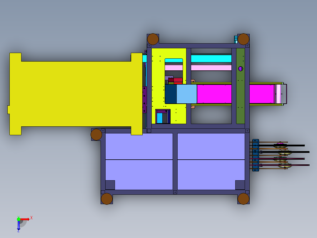 注塑机模内自动埋入预埋设备俯视图