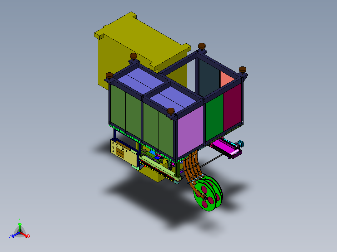 注塑机模内自动埋入预埋设备正等轴测图