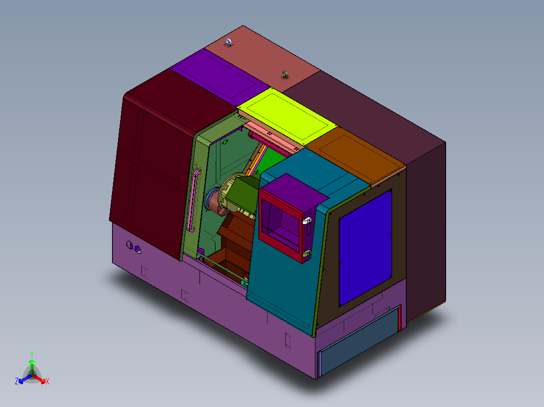 高精度通用车床正等轴测图