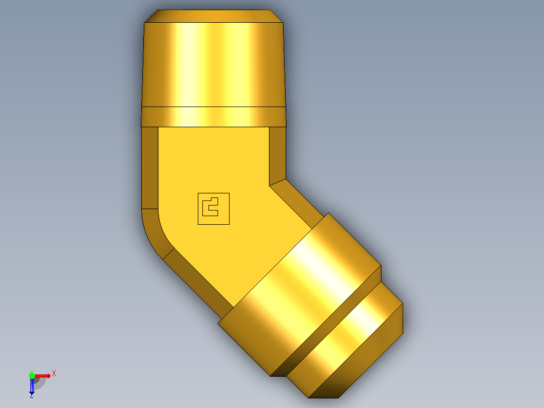 扩口式工业通用硬管接头45Deg Elbow 159F-8-6俯视图