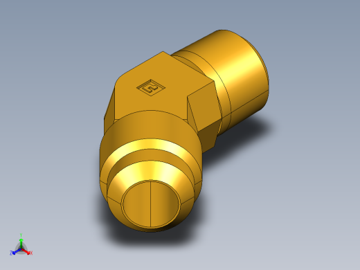 扩口式工业通用硬管接头45Deg Elbow 159F-8-6正等轴测缩略图