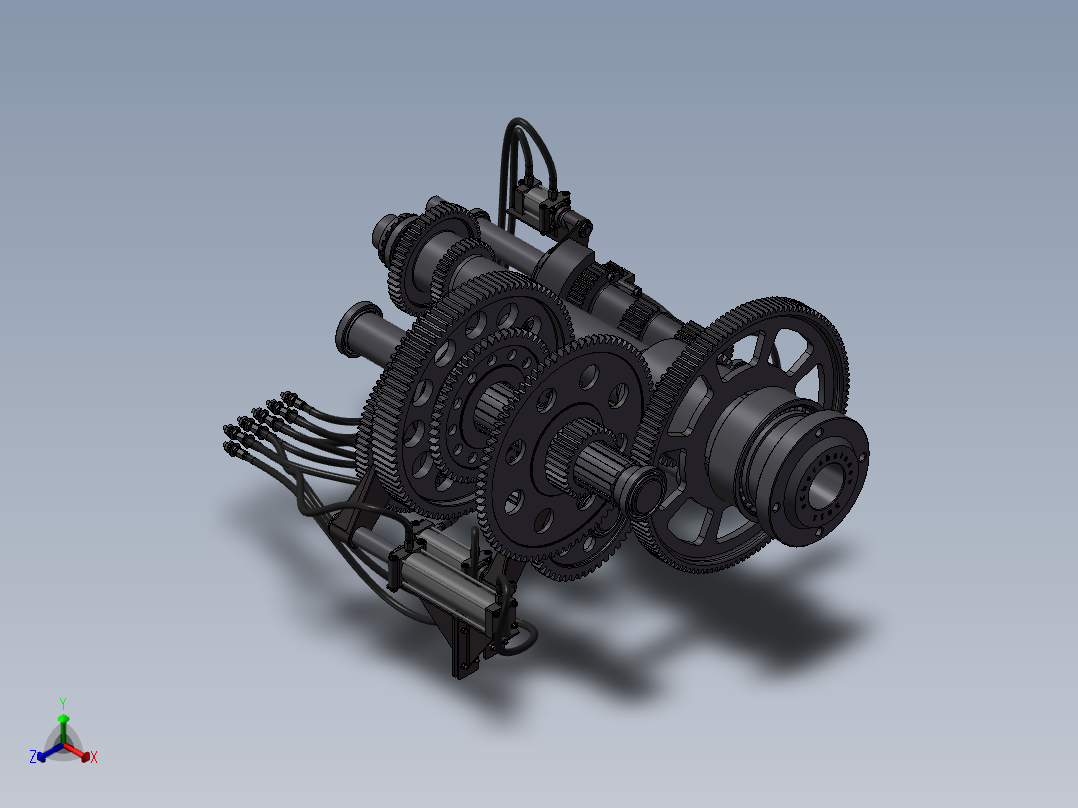 24级机床变速箱设计正等轴测图
