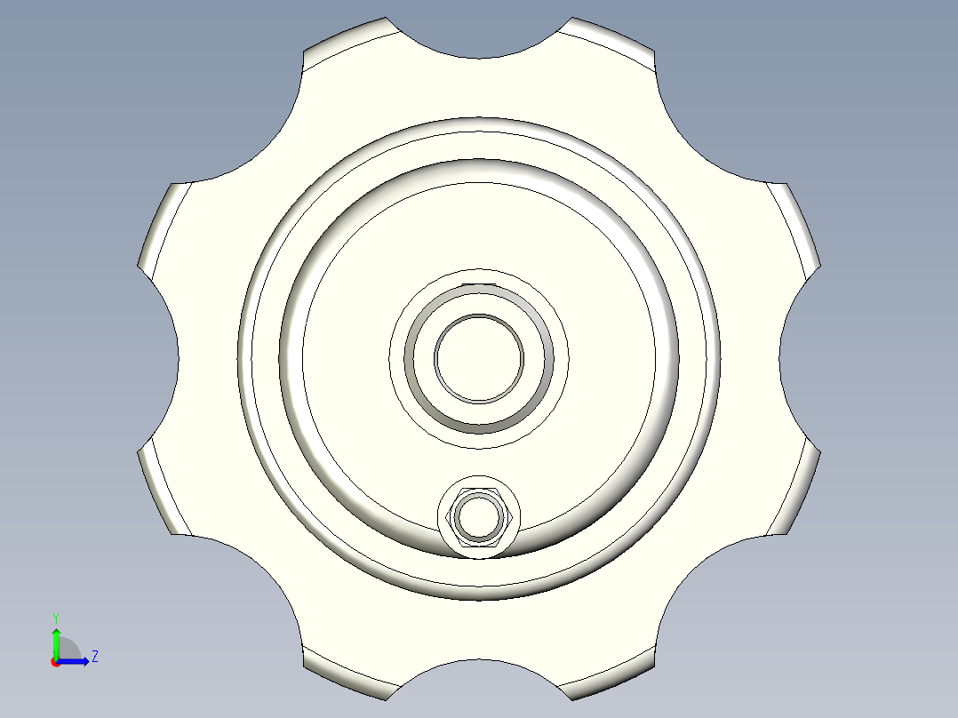 工程塑膠手輪(安裝水平指示器用)VHT-3D多系列多零件图纸模型左视图