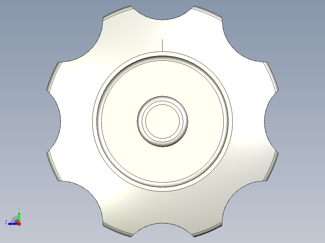 工程塑膠手輪(安裝水平指示器用)VHT-3D多系列多零件图纸模型右视图