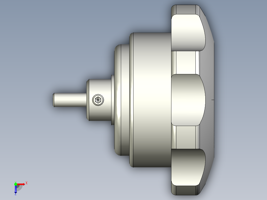 工程塑膠手輪(安裝水平指示器用)VHT-3D多系列多零件图纸模型俯视图