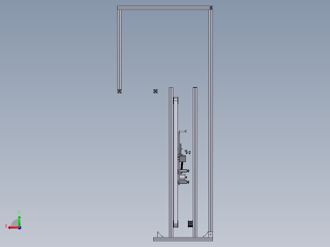 全自动硬纸板包装机 三维和二维图纸及设计说明书后视图
